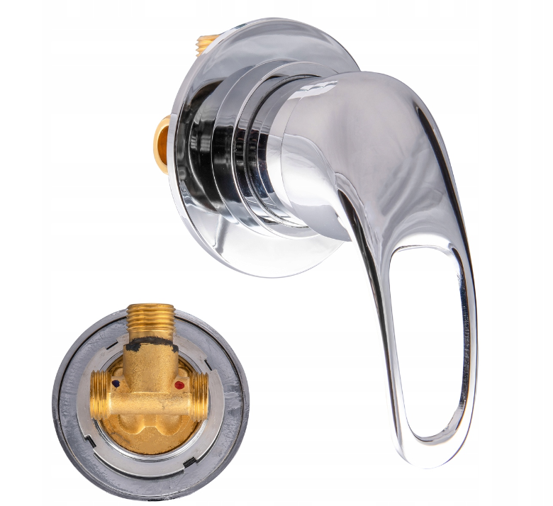 Komplett batteri med ventiler og blandebatteri for dusjkabinett med 4 funksjoner