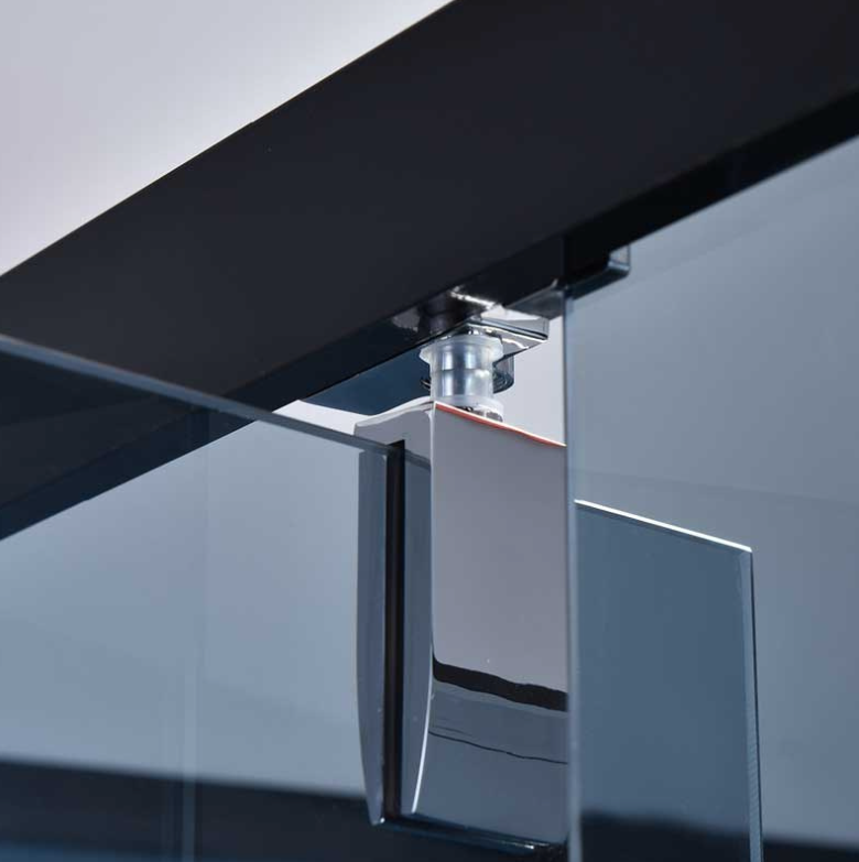 Firkantet dusjkabinett med dusjkar WSH306, svart, 90x90 cm