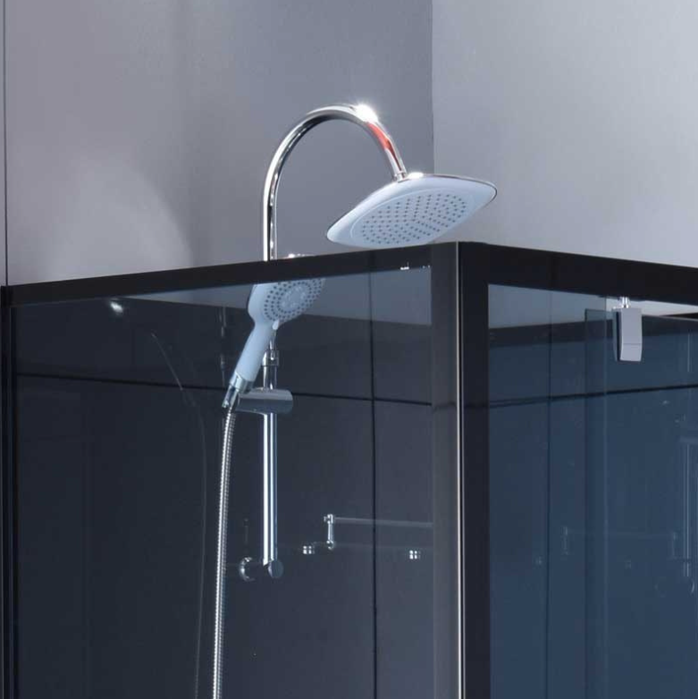 Firkantet dusjkabinett med dusjkar WSH306, svart, 90x90 cm