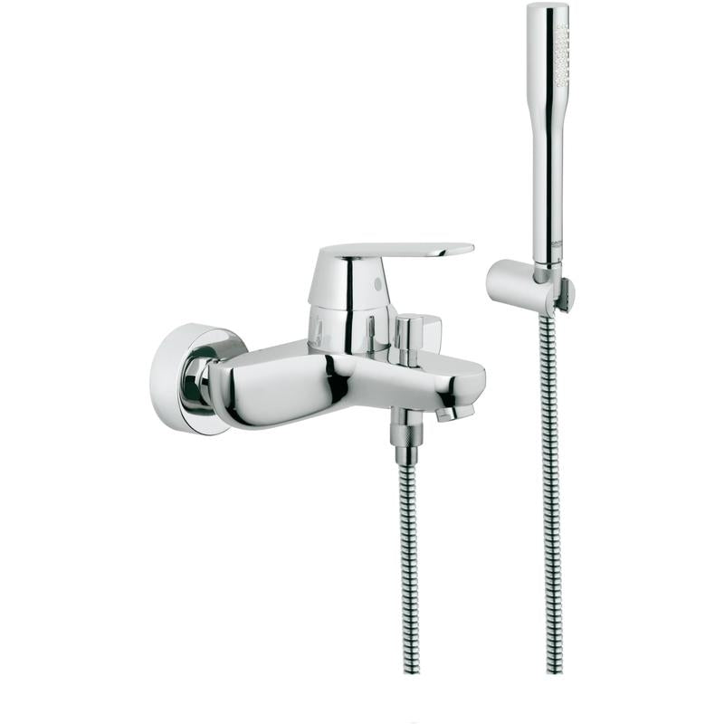 Badekarbatteri med dusjsett krom Grohe Eurosmart Cosmopolitan forfra