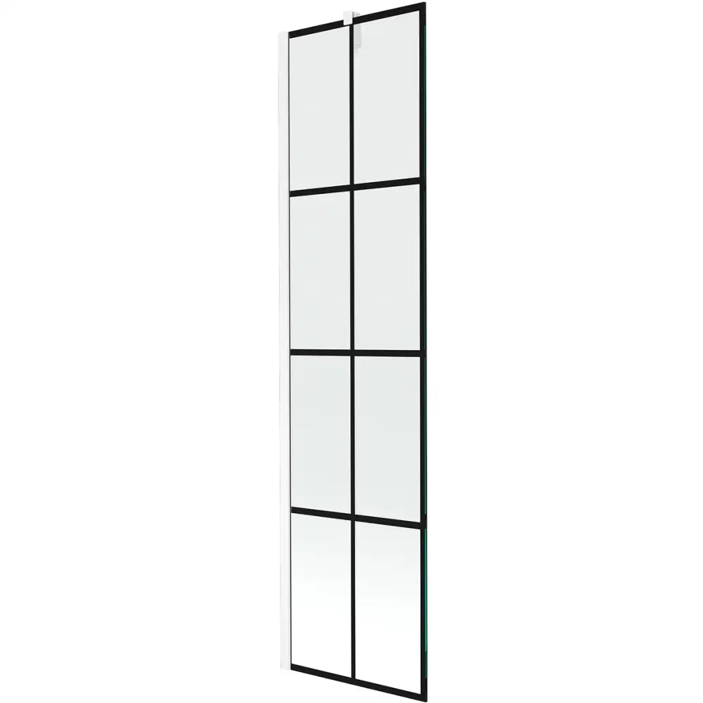 Badekarvegg 1-delt 50x150 Cm Svart Mønster Hvit