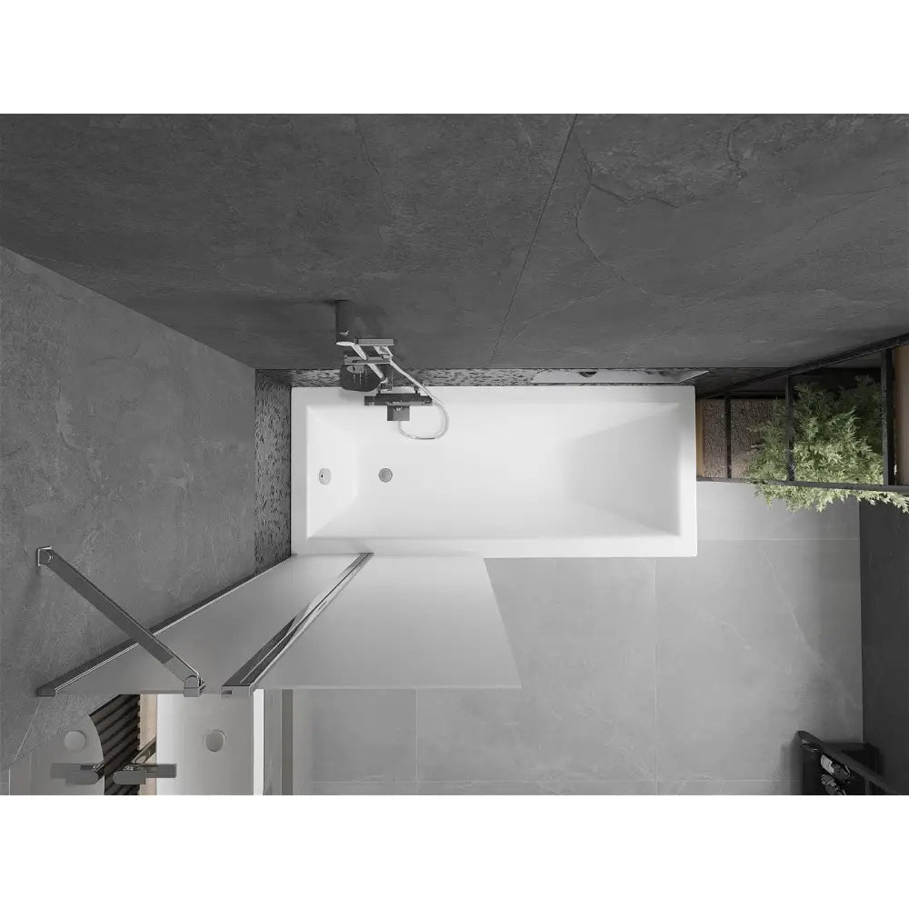 Badekarvegg 1-delt 80x150 Cm Frostet Krom S1