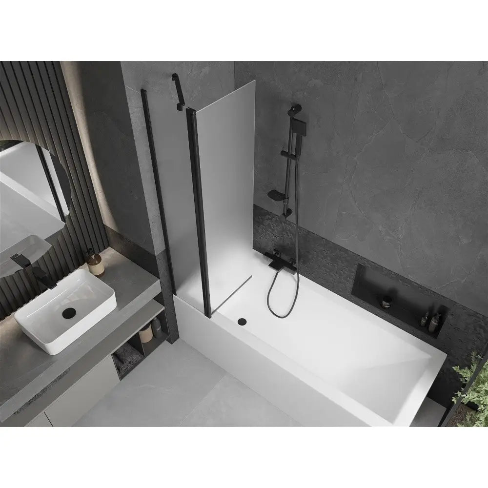 Badekarvegg 1-delt 80x150 Cm Frostet Svart S1