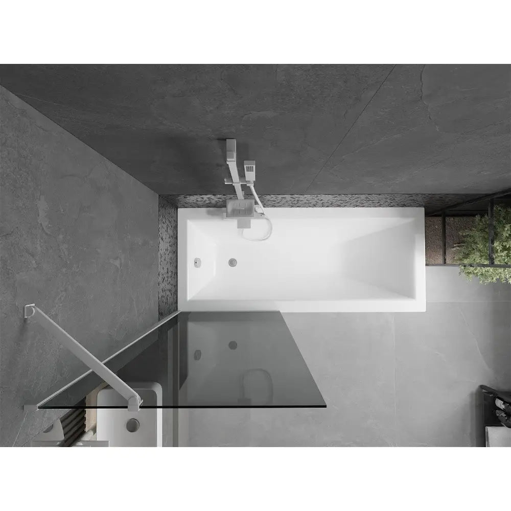 Badekarvegg 1-dørs 70x150 Cm Grafitt Hvit