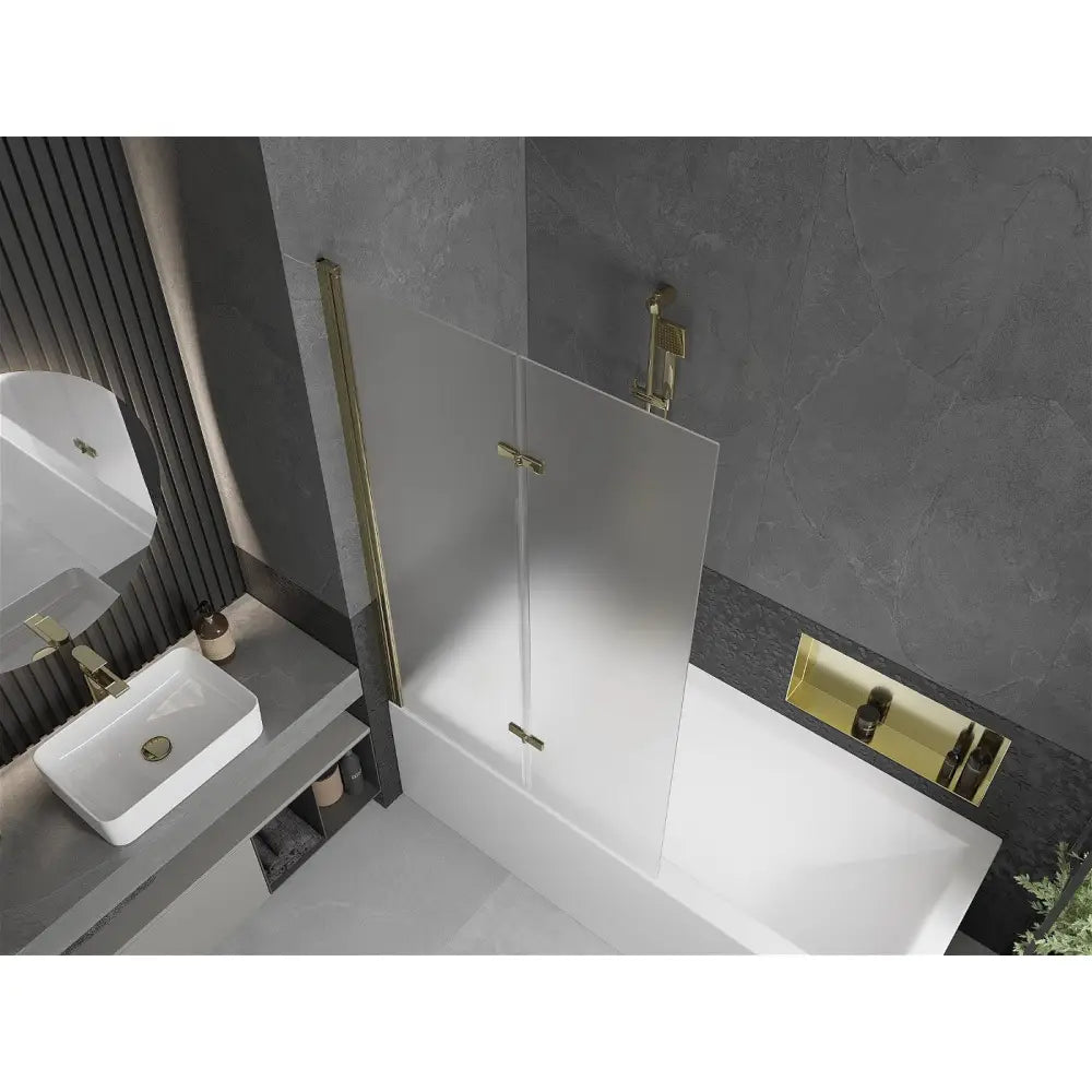 Badekarvegg 2-delt 100x150 Cm Frostet Gull