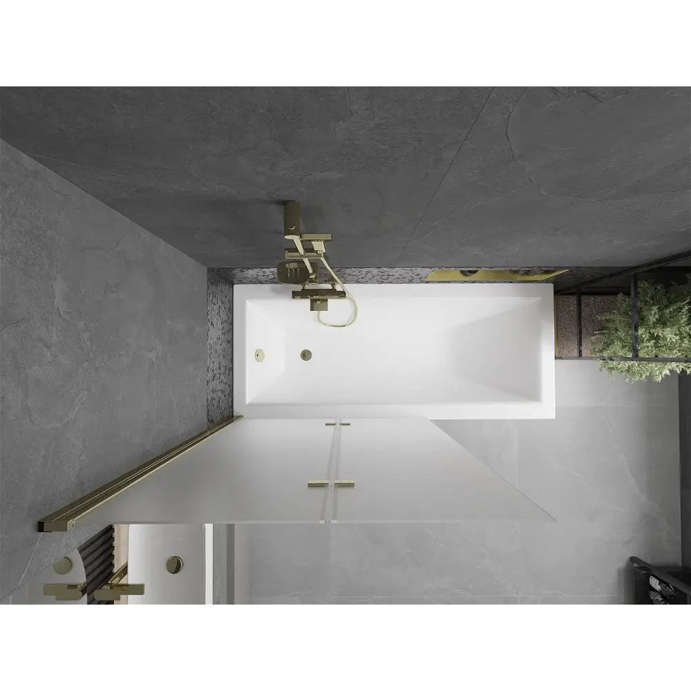 Badekarvegg 2-delt 100x150 Cm Frostet Gull