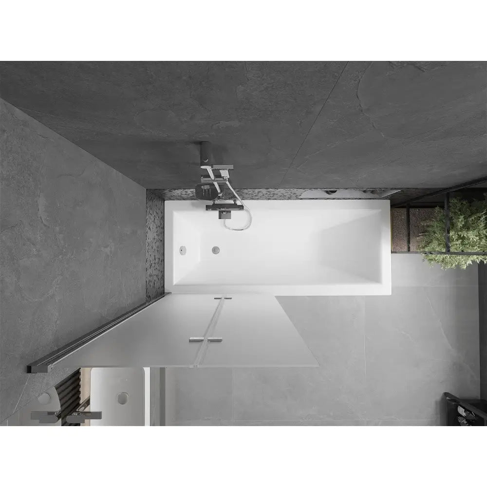 Badekarvegg 2-delt 80x150 Cm Frosted Krom