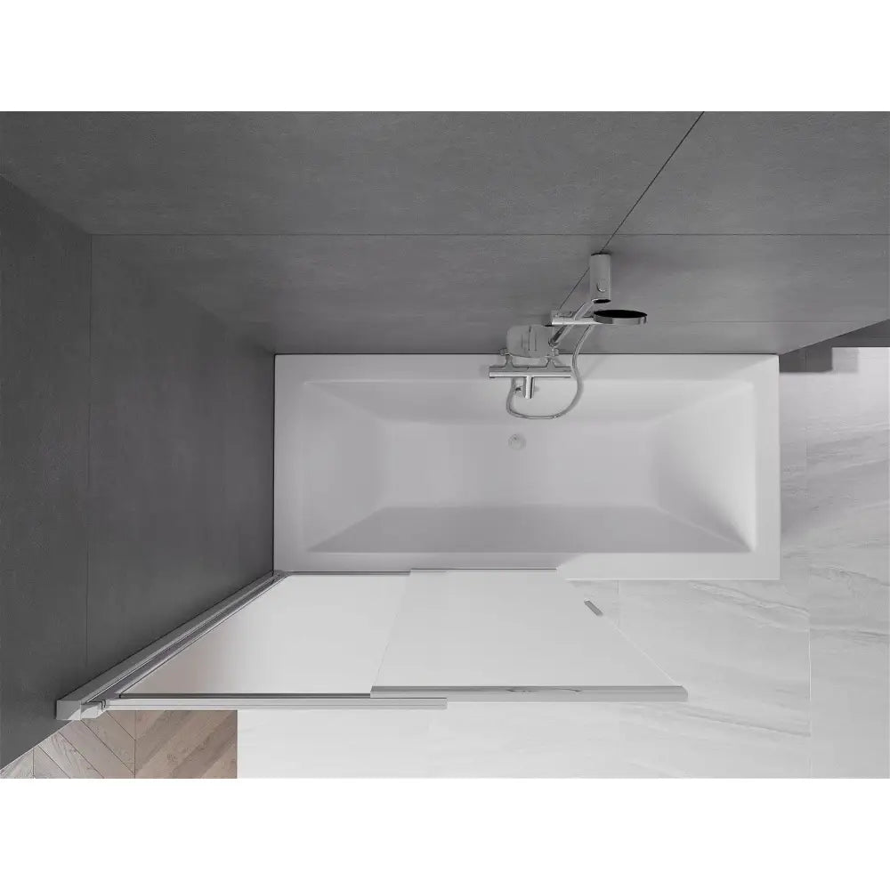 Badekarvegg 2-delt Skyvbar 100x150 Cm Frostet Krom