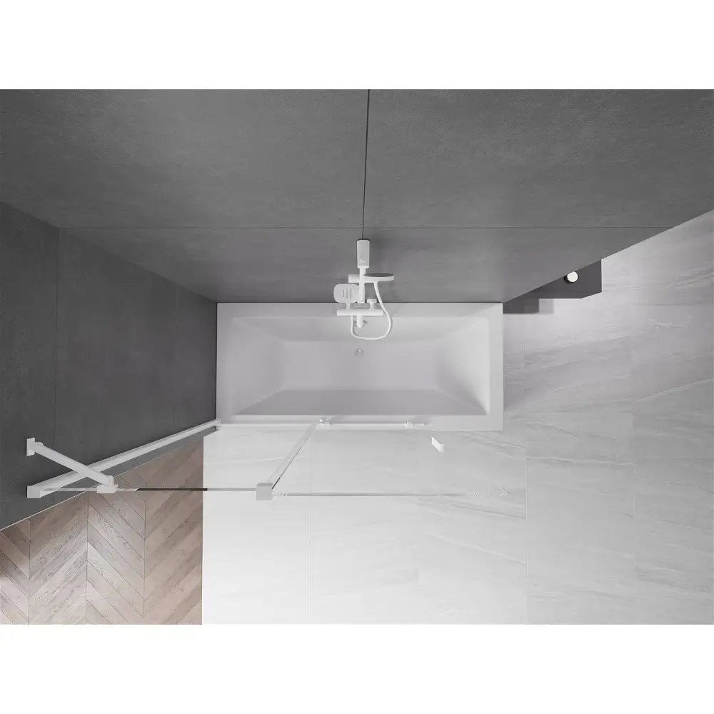 Badekarvegg 2-delt Skyvbar 130x150 Cm Gjennomsiktig Hvit