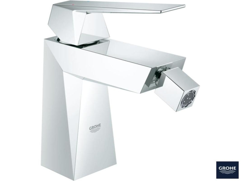 Detalj av bidetbatteri ettgreps krom Grohe Allure Brilliant håndtak