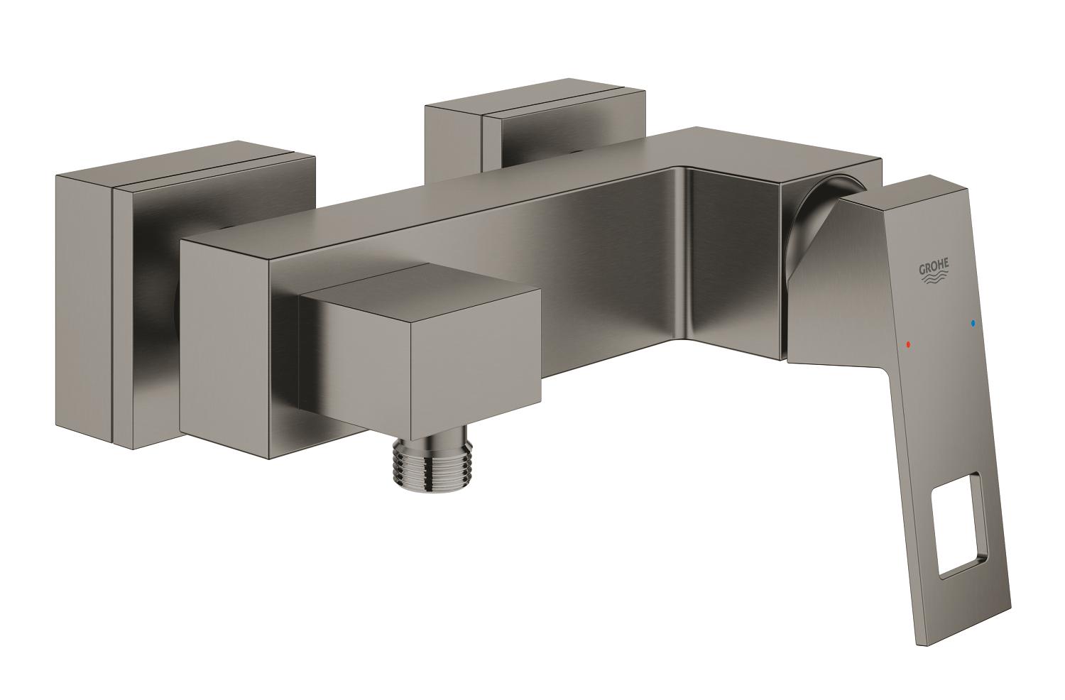Dusjbatteri ettgreps børstet hard graphite Grohe Eurocube forfra