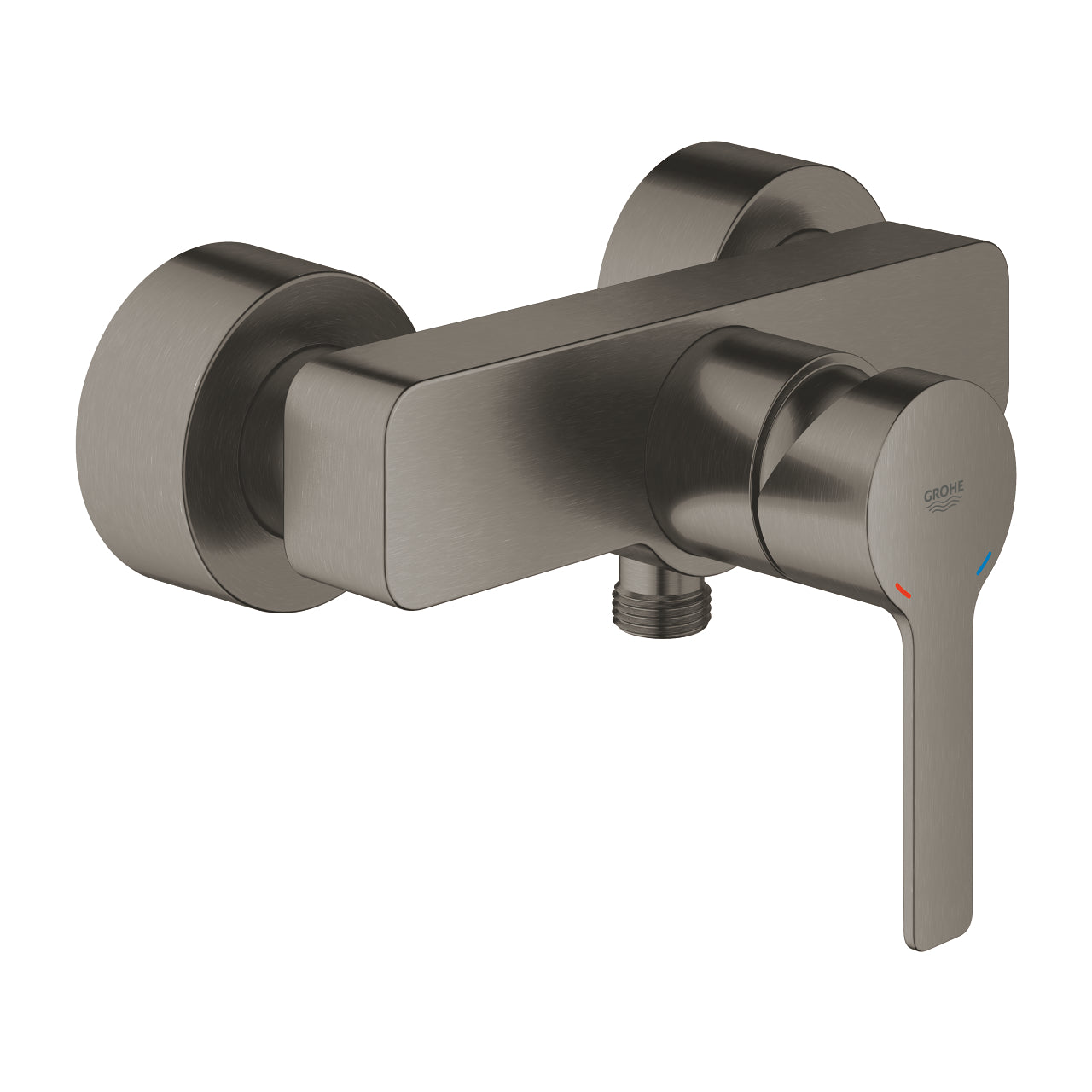 Dusjbatteri ettgreps børstet hard graphite Grohe Lineare for veggmontering