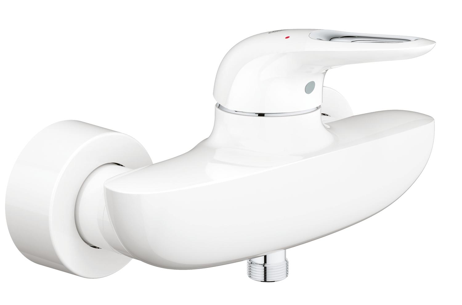 Dusjbatteri ettgreps Moon White Grohe Eurostyle sett forfra