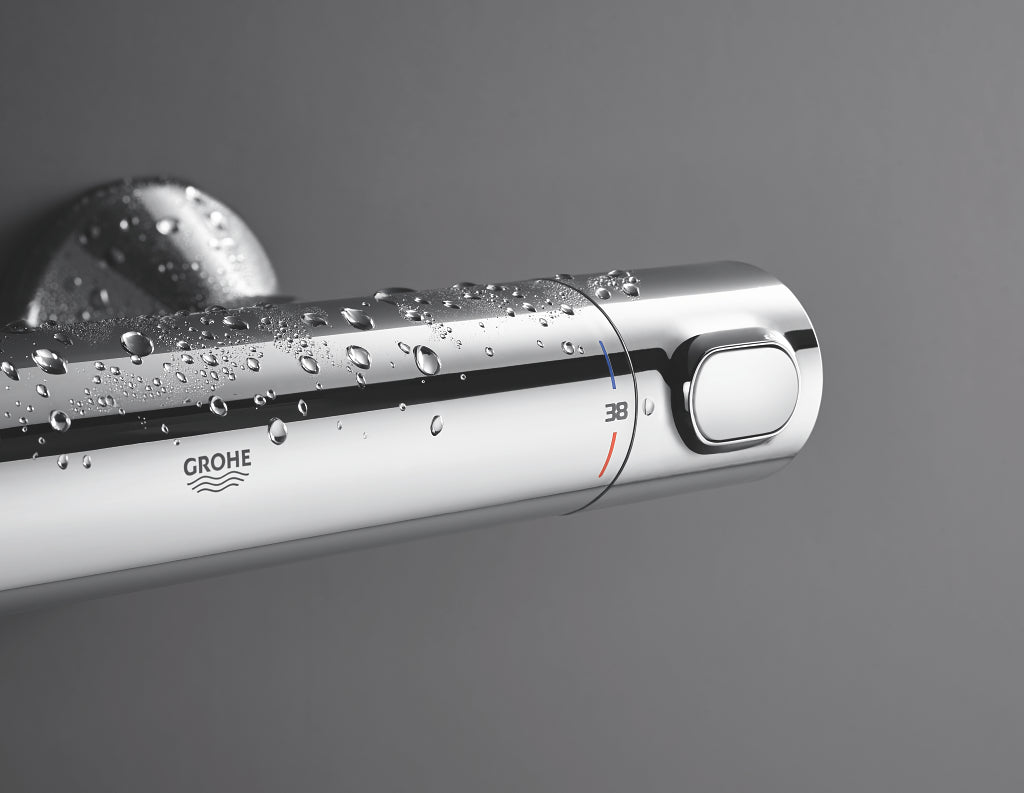 Montert dusjbatteri termostat krom Grohe Precision Flow på vegg