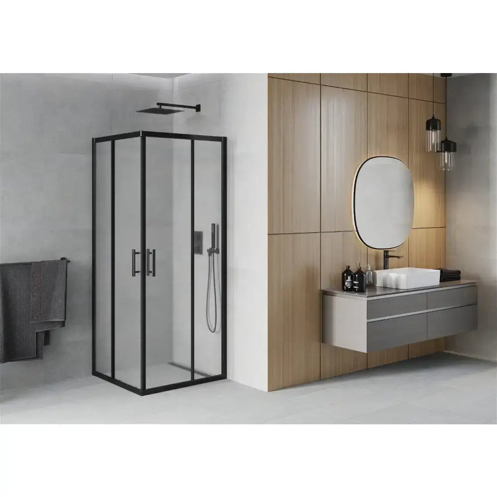 Dusjhjørne 70x70 Cm Frostet Svart