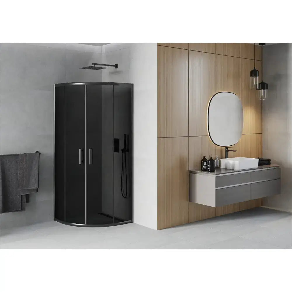 Dusjhjørne 80x80 Cm Grafitt Svart