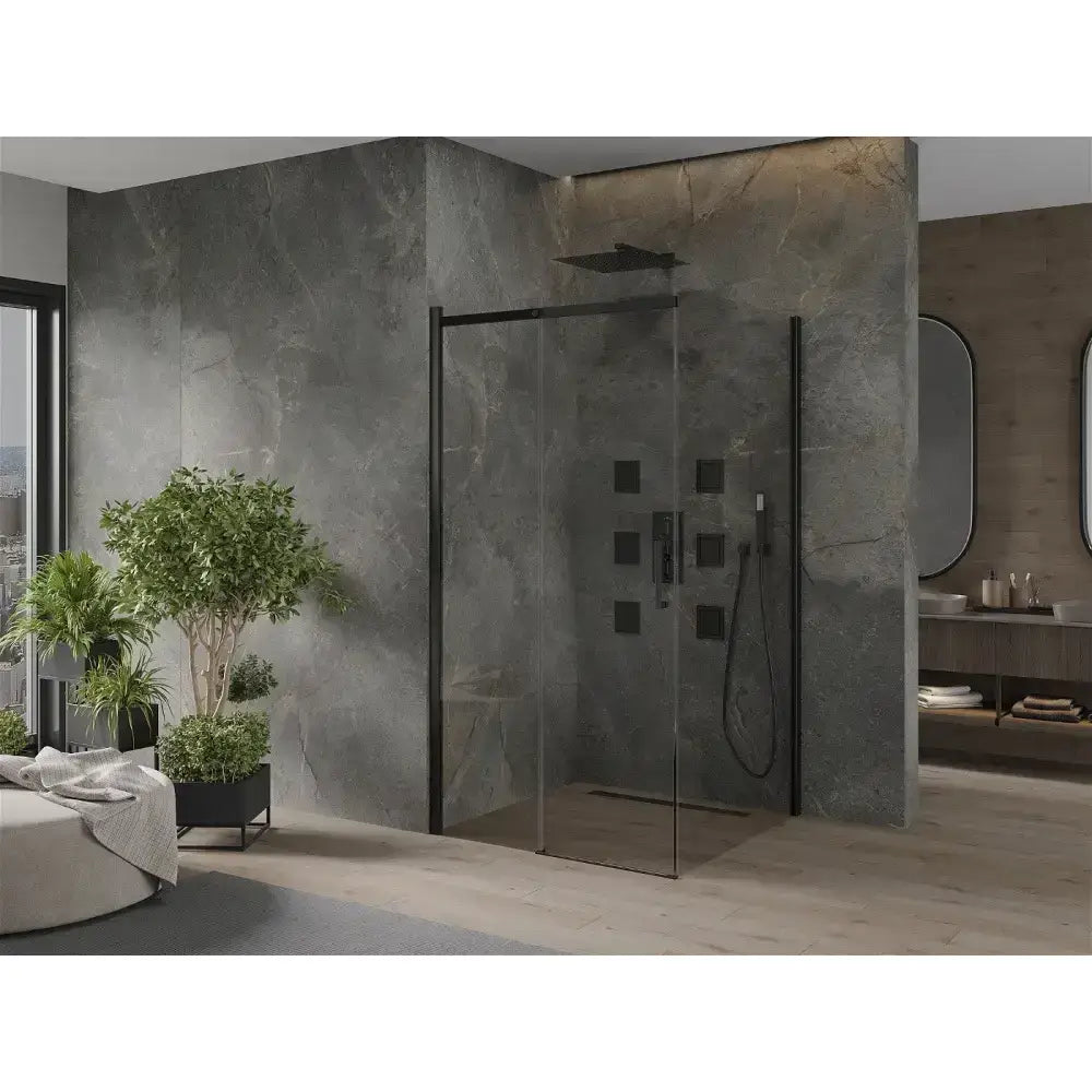 Dusjhjørne med Skyvedør 100x100 Cm Svart