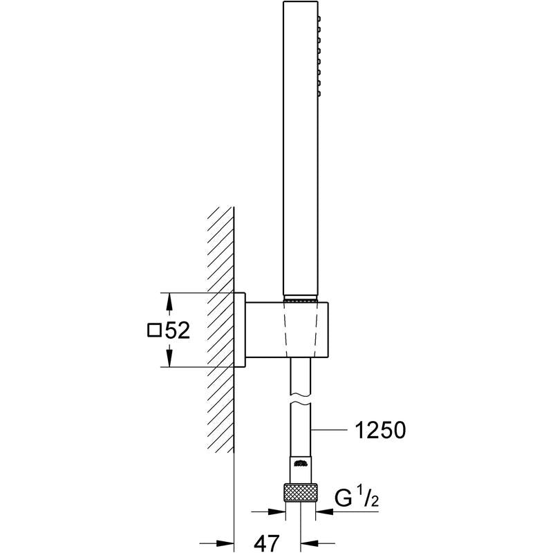 Dusjsett krom - Grohe Euphoria Cube Stick bakside