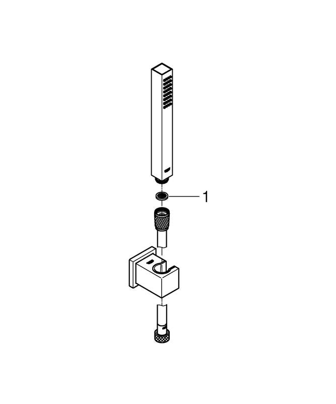 Dusjsett krom - Grohe Euphoria Cube Stick detalj av veggfeste