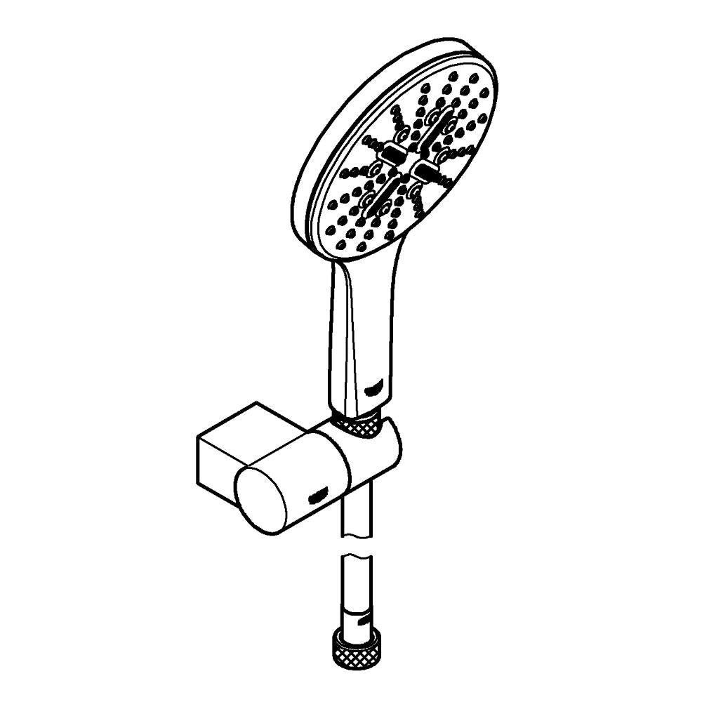 Detalj av dusjhodet Dusjsett moon white Grohe Rainshower SmartActive