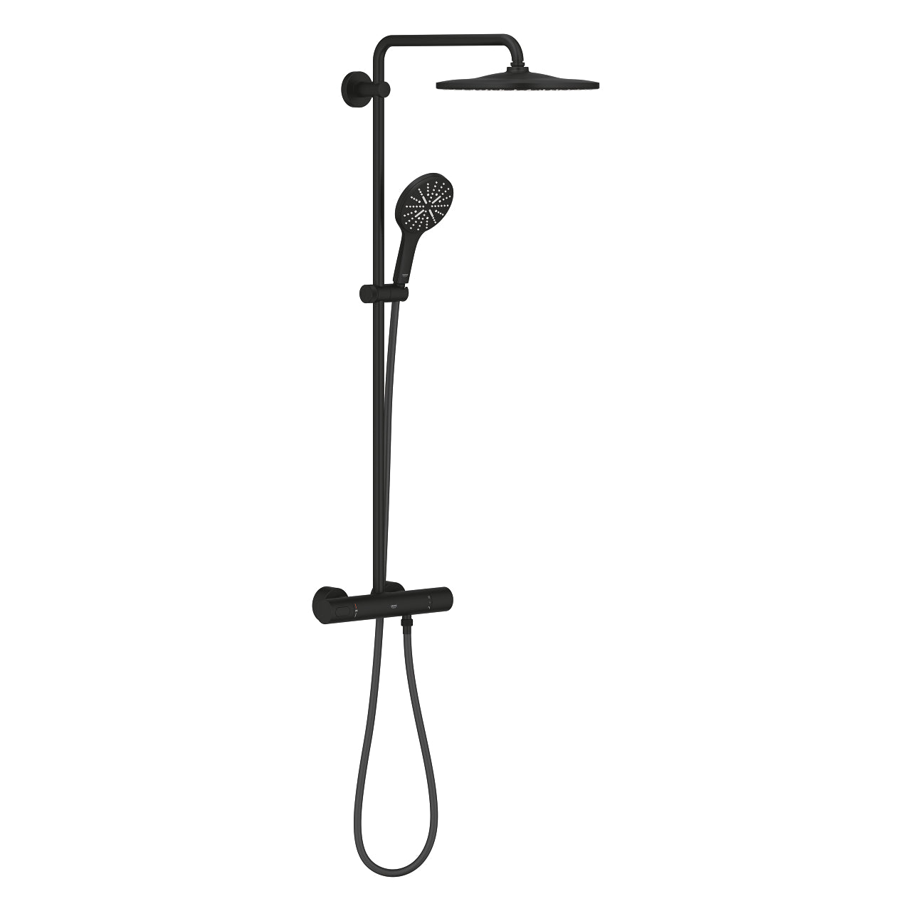 Dusjsett Phantom Black Grohe Rainshower SmartActive 310 forfra