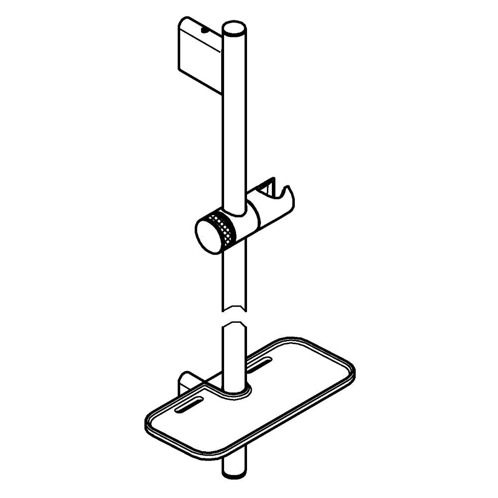 Detalj av dusjstang 900 mm børstet stål Grohe Rainshower SmartActive
