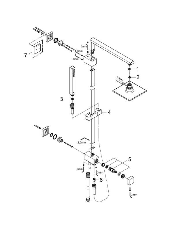 Nærbilde av hånddusj på Grohe Euphoria Cube System