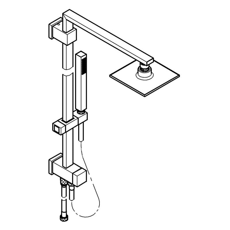 Montert dusjsystem krom veggmontert Grohe Euphoria Cube System