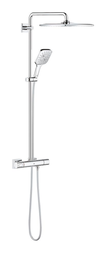 Dusjsystem med termostat veggmontert krom Grohe Rainshower SmartActive forfra