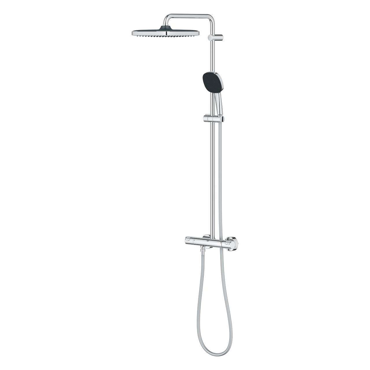 Dusjsystem med termostat veggmontert krom Grohe Vitalio Comfort bakside