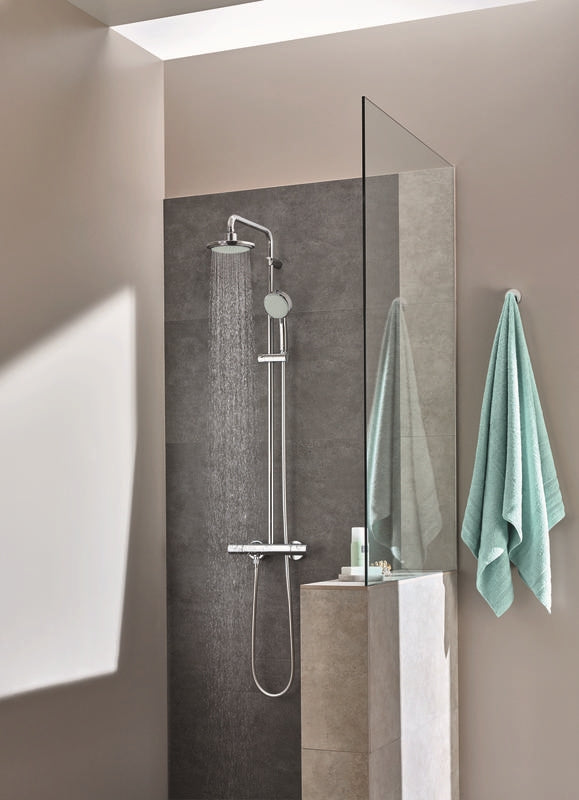 Dusjsystem med termostat krom Grohe New Tempesta Cosmopolitan bakside