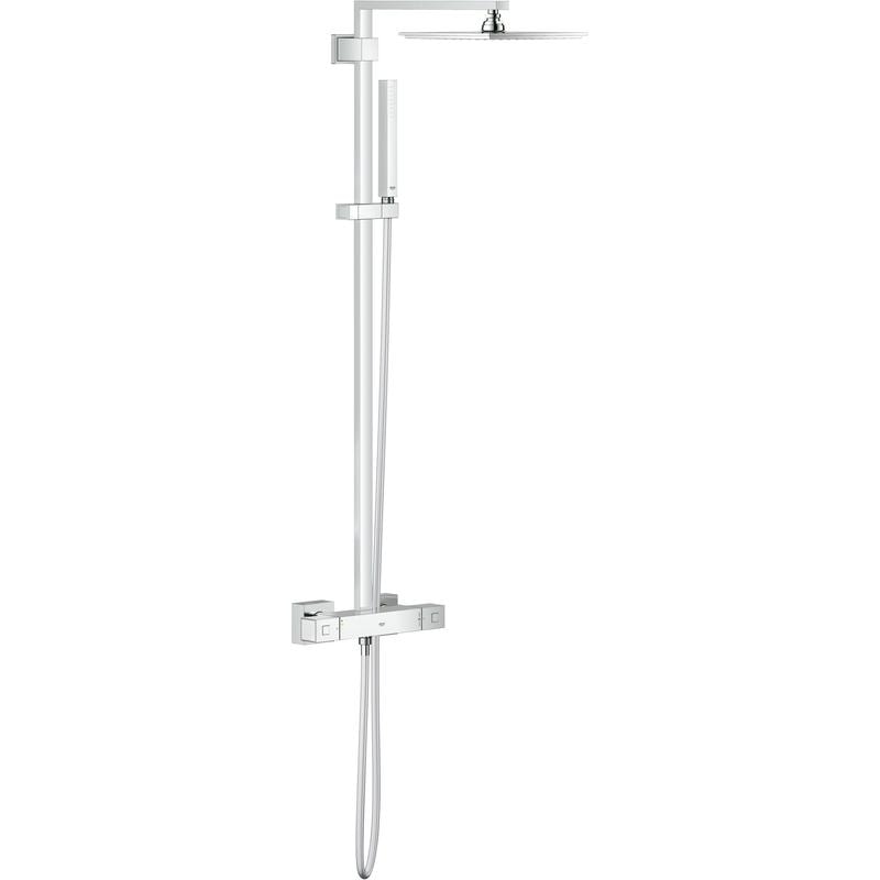 Dusjsystem med termostat i krom Grohe Euphoria Cube XXL forfra