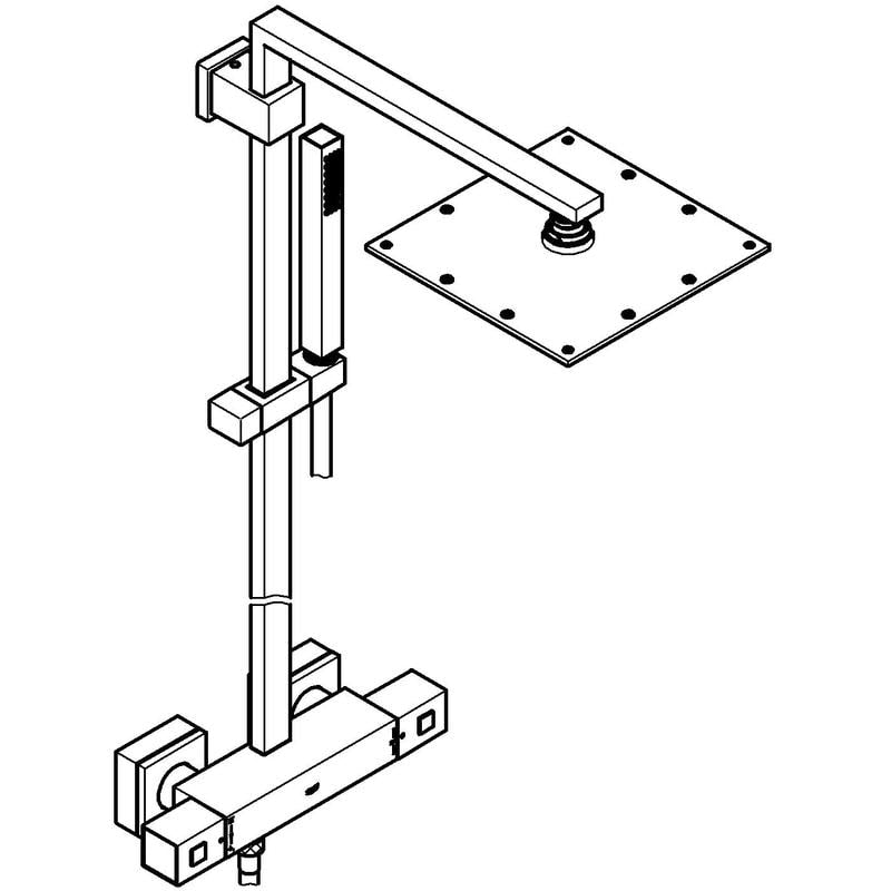 Montert Dusjsystem med termostat i krom Grohe Euphoria Cube XXL i dusj