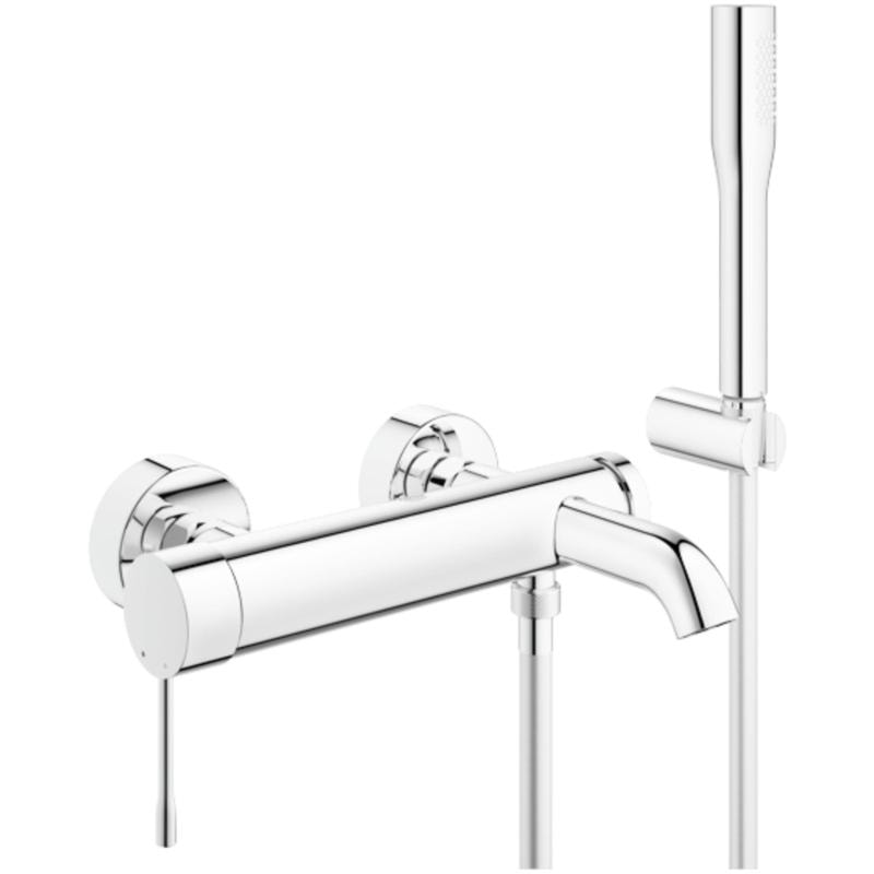 Slange TwistFree® på Ettgreps badekarbatteri med dusjsett krom Grohe Essence New