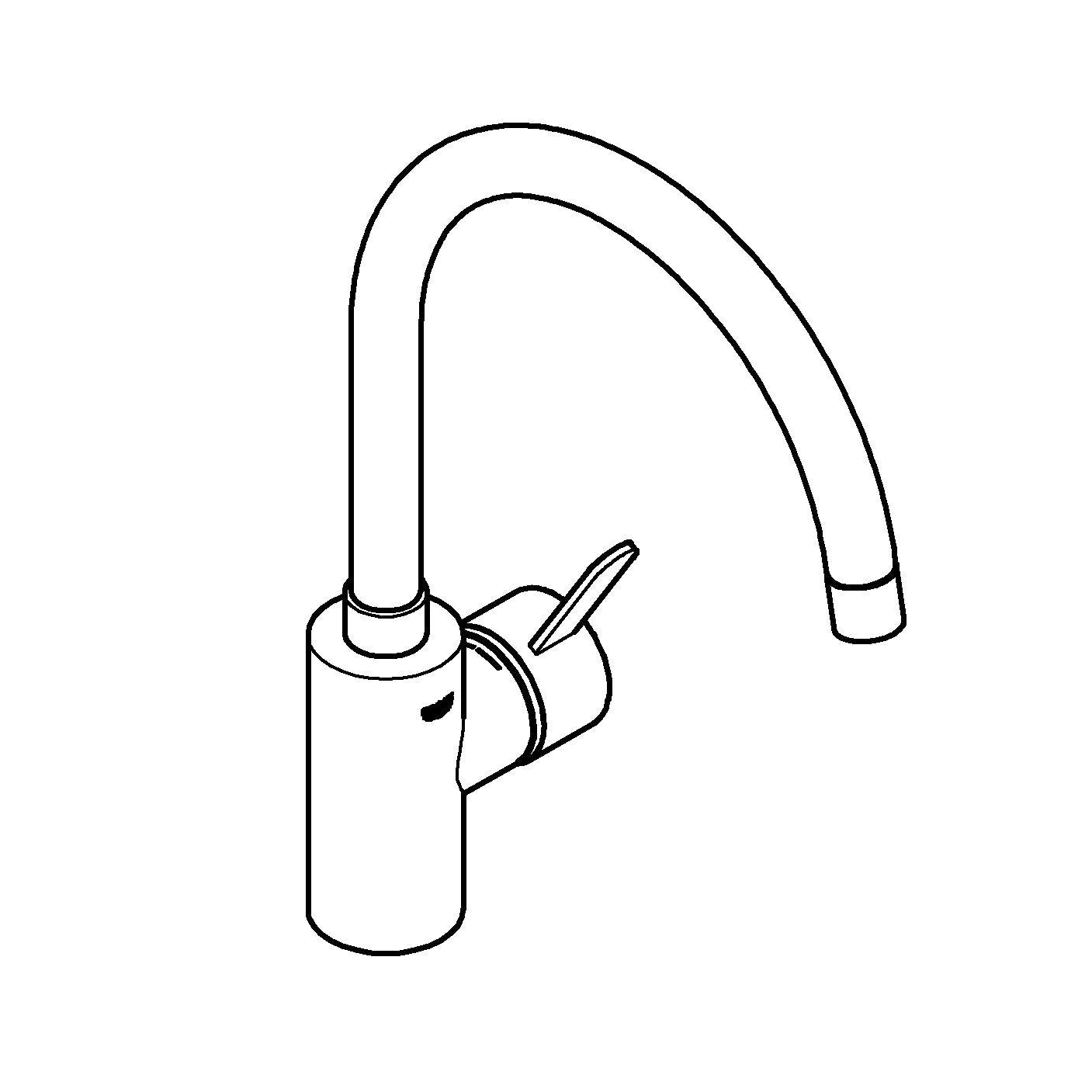 Detalj av Grohe Eurosmart Cosmopolitan kjøkkenbatteri