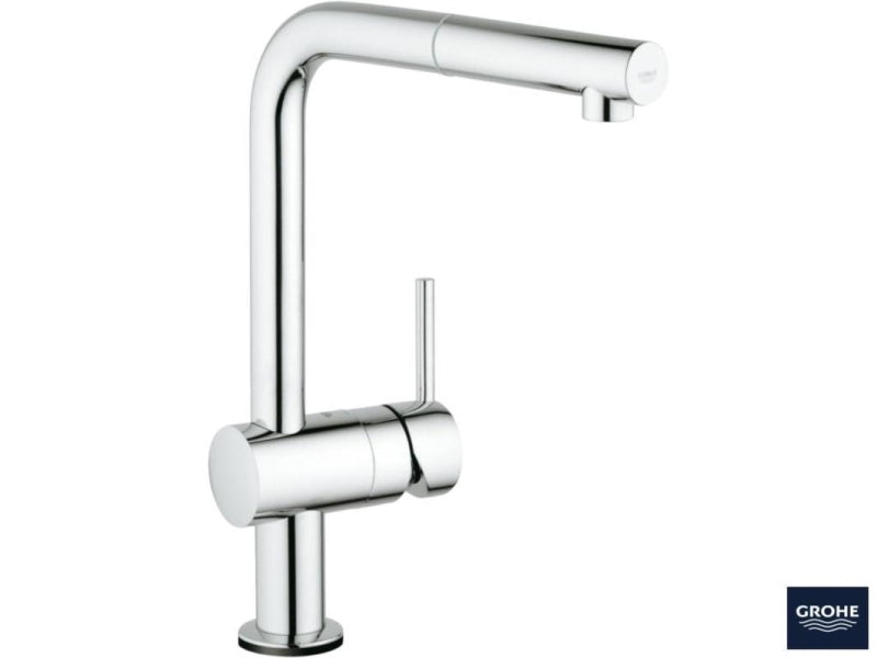 Grohe Minta Touch kjøkkenbatteri ettgreps touch krom montert på kjøkkenvask