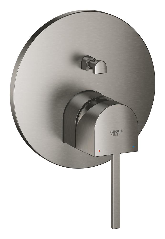 Innbyggingsbatteri ettgreps 2-veis brushed hard graphite Grohe Plus forfra