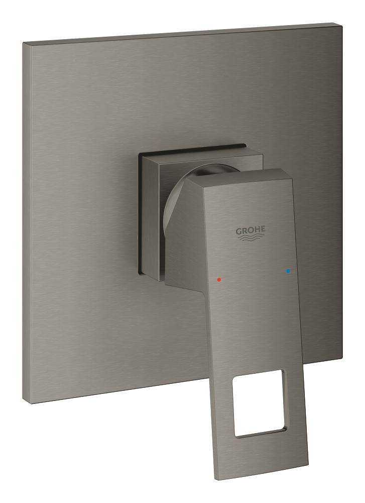 Innbyggingsbatteri ettgreps brushed hard graphite Grohe Eurocube forfra