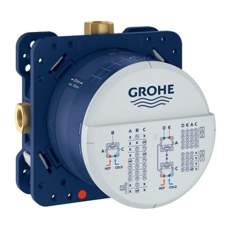 Oversikt over Innbyggingsbatteri krom med SmartBox Grohe Essence og tilkoblinger