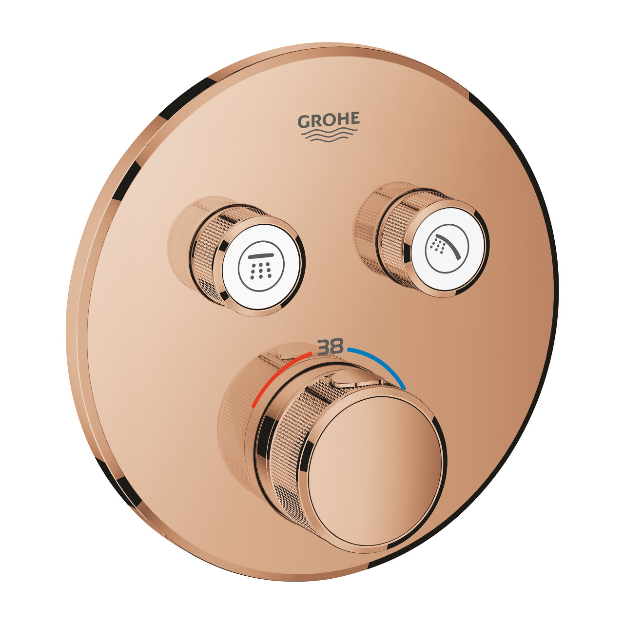Innbyggingstermostat Warm Sunset foran Grohe Grohtherm SmartControl