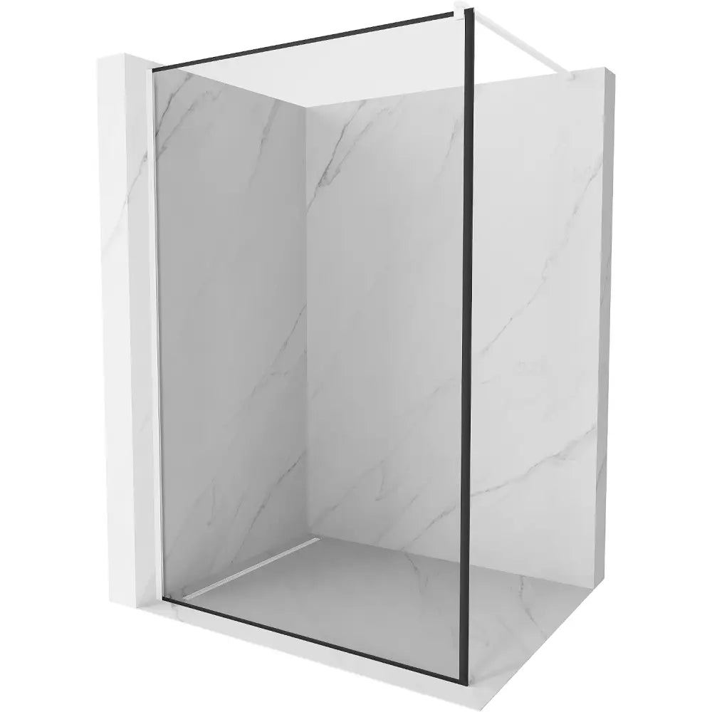 Dusjvegg 110x200 Cm Svart Mønster 8 Mm Hvit