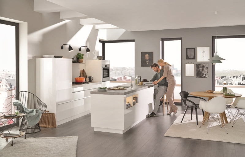 Detalj av tuten på kjøkkenbatteri ettgreps brushed warm sunset Grohe Essence