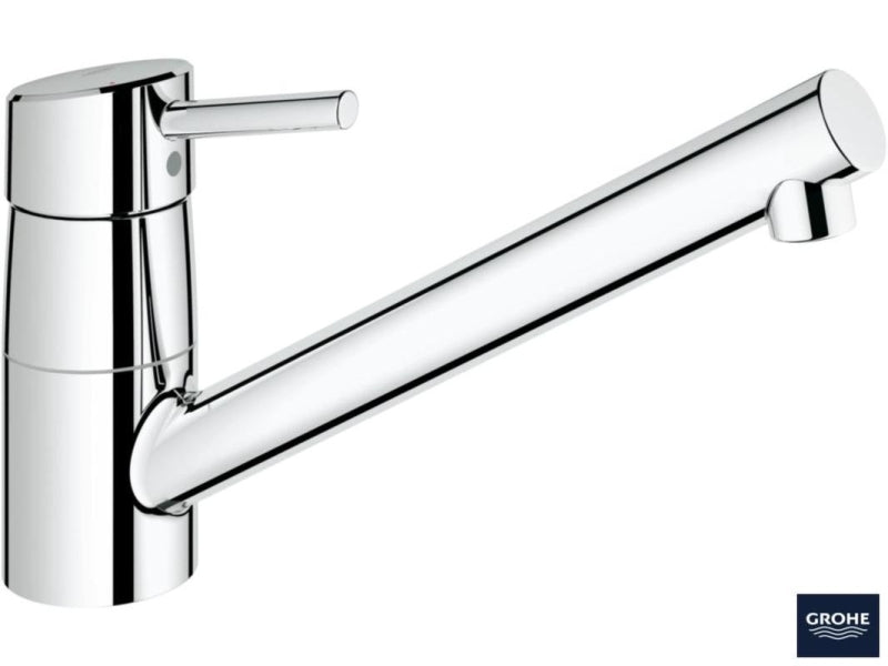 Montert Kjøkkenbatteri ettgreps krom Grohe Concetto på kjøkken