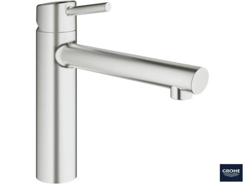 Oversikt av Kjøkkenbatteri ettgreps SuperSteel Grohe Concetto i matt finish