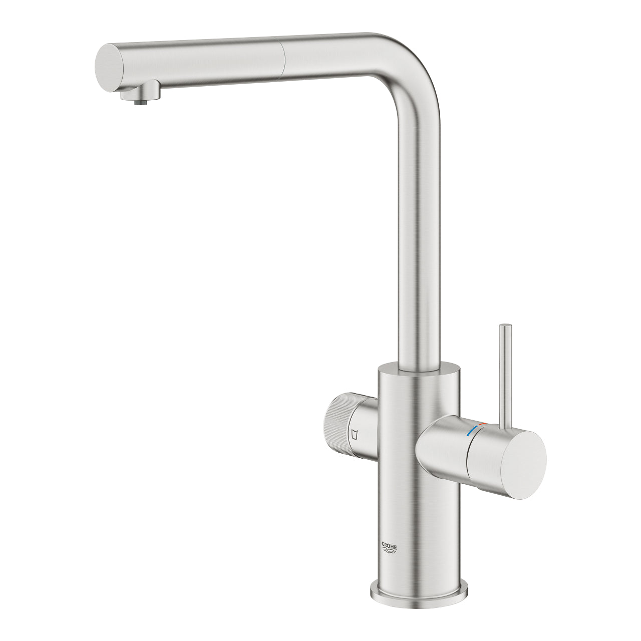 Detalj av uttrekkbar tut på Grohe Blue Pure Minta kjøkkenbatteri