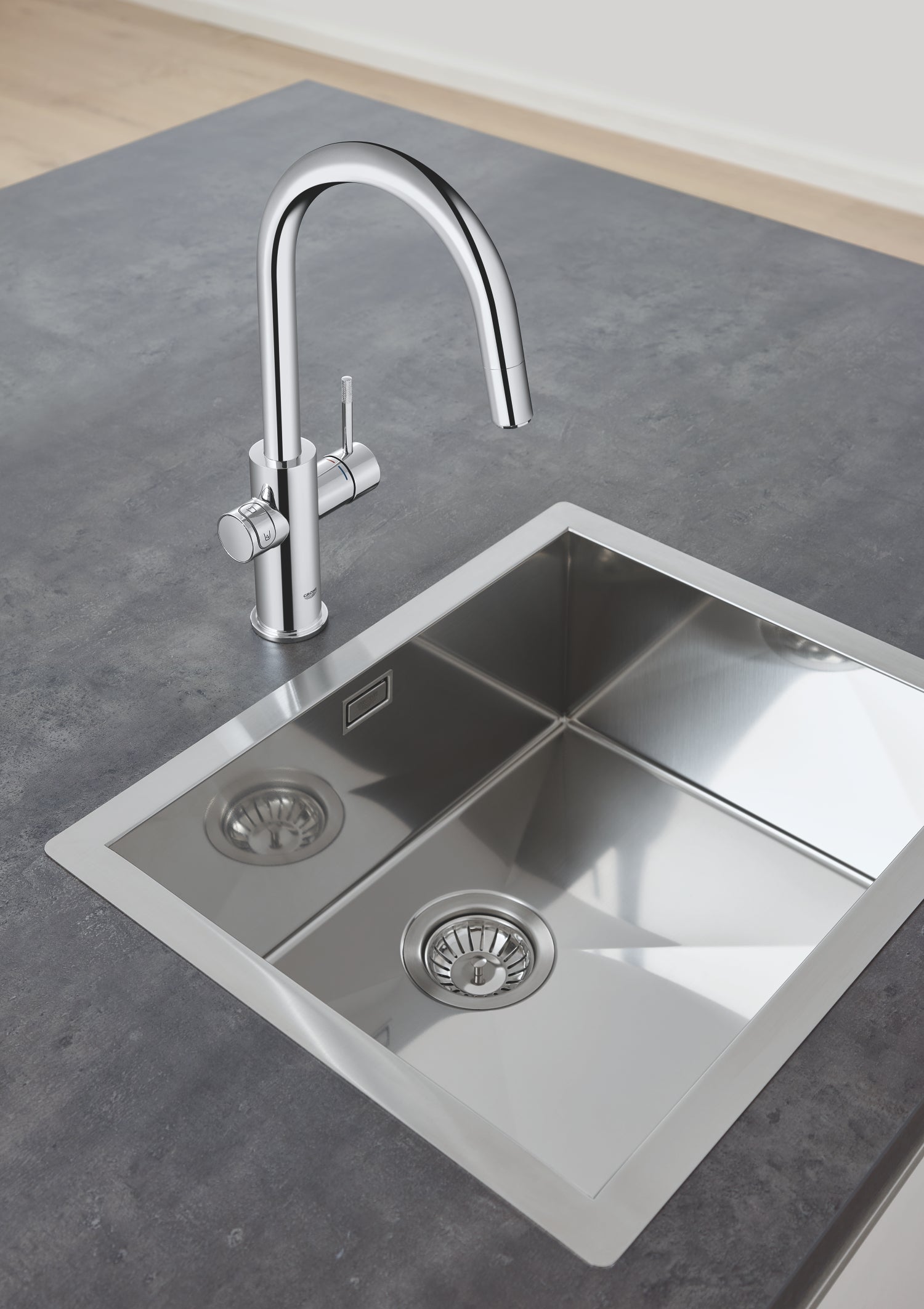 Kjøleenhet til kjøkkenbatteri med filter C-tut krom Grohe Blue Home