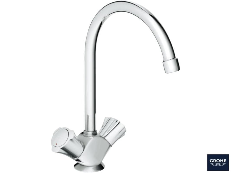 Detalj av keramisk hode på Grohe Costa kjøkkenbatteri