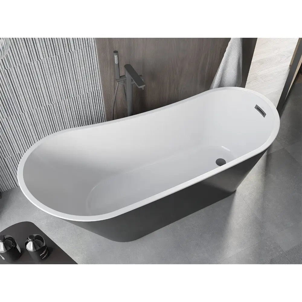 Alta Frittstående Badekar 170x75 Cm Hvit/svart Overløp Svart - 52141707575-b