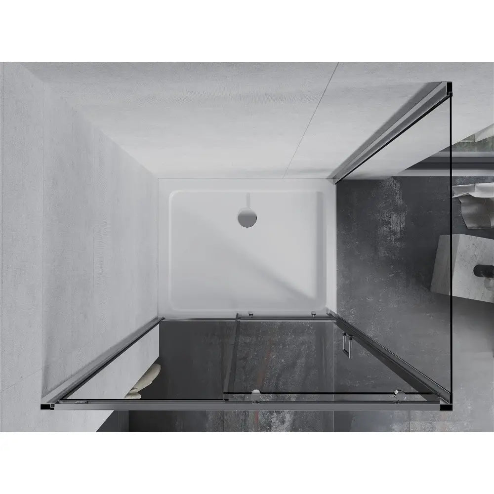 Dusjhjørne med Dusjbrett 130x80 Cm Skyvedør Gjennomsiktig Krom