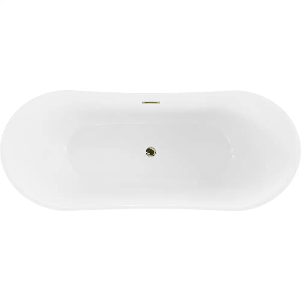 Celia Frittstående Badekar 170x75 Cm Hvit med Gullfarget Overløp - 52331707500-g